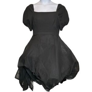 MORGANE LE FAY Womens‎ Black Bubble Hem Dress Sz L Whimsigoth Party Holiday